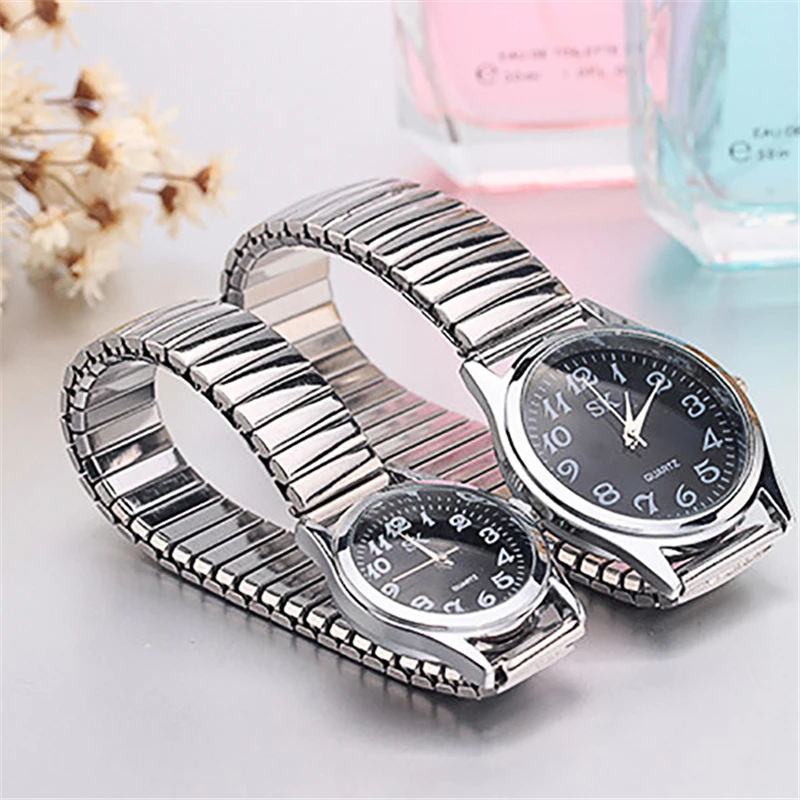Men Women Fashion casual Quartz font b Watch b font Stainless Steel Contains Elastic Strap Design