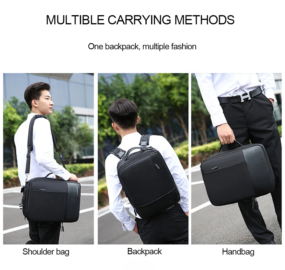 Business Backpack Men Laptop Backpacks 17'' 15.6 Inch Waterproof Male Bags USB Charging Back Pack Notebook Black Travel Bagpack (2)
