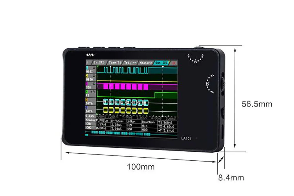 Стиль мини LA104 цифровой логический анализатор 4 канала Осциллограф 2,8 дюймов ЖК-экран Максимальная частота дискретизации 100 МГц программируемый