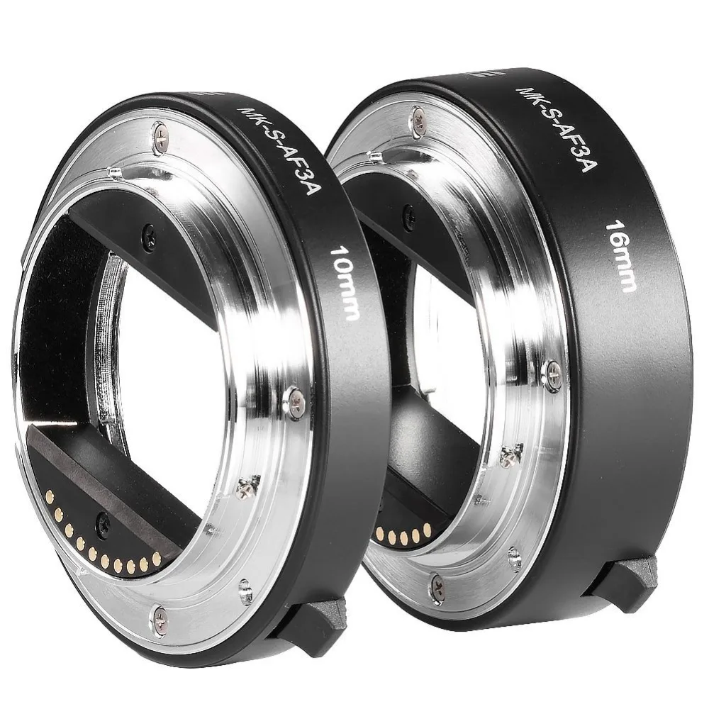 Переходное кольцо Meike с автоматической фокусировкой для макросъемки 10 мм 16 мм для sony E-Mount A7 A7II A7III A6000 A6300 A6500 NEX-5R NEX-7 A6400