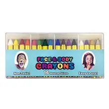 16 цветов, Детские краски для тела, мелки для лица, экологически чистые нетоксичные мелки, маска для лица, краска для тела, художественный макияж