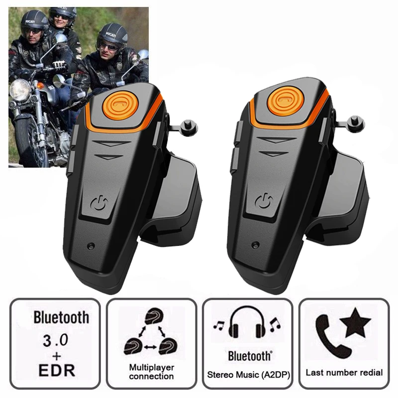2 шт. водонепроницаемый bluetooth домофон для мотоциклетного шлема|Наушники шлемов| |