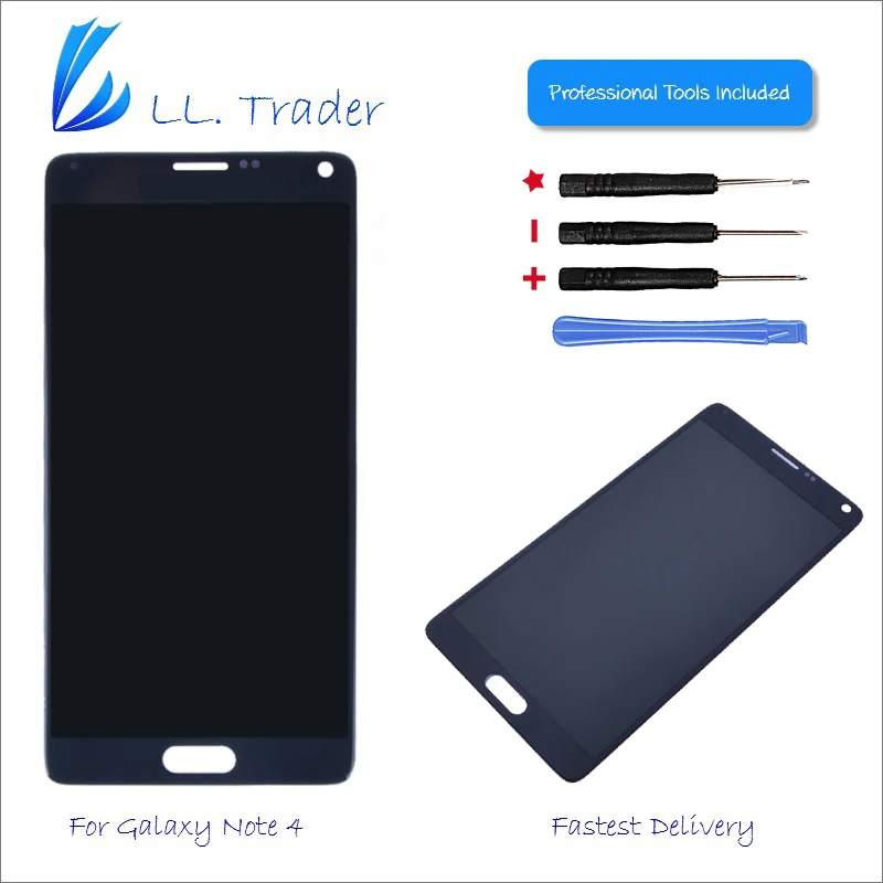 

LL TRADER Black LCD Replacement For Samsung Galaxy Note 4 N9100 IV LCD Touch Screen Digitizer Display Assembly Full Repair Tool