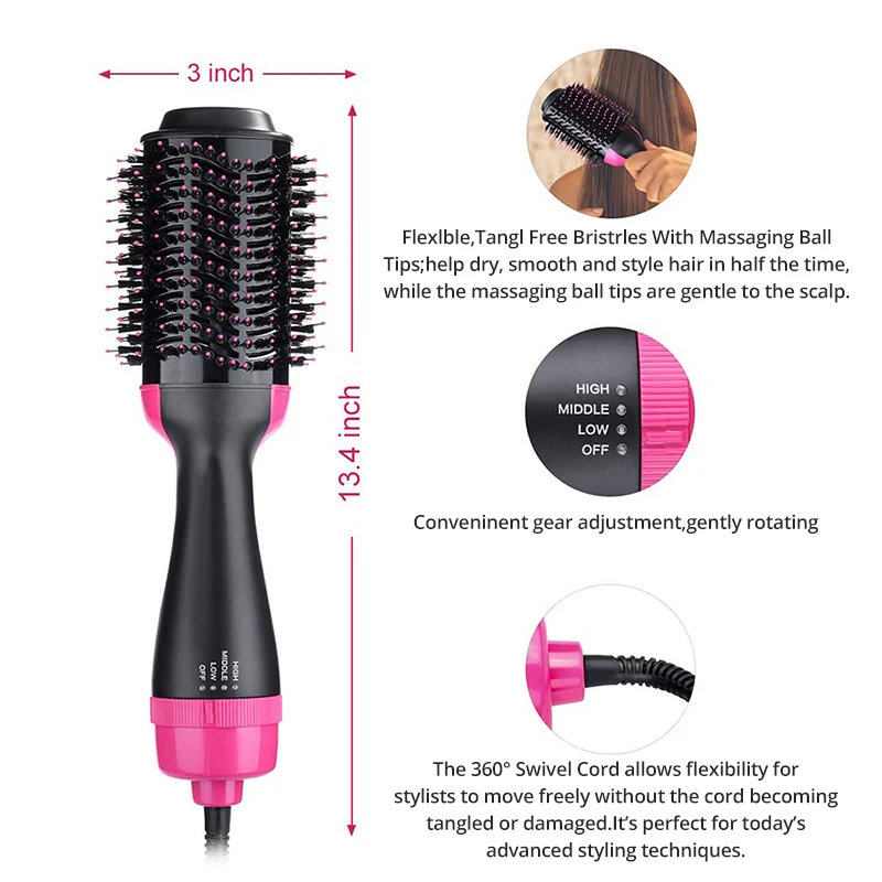 Secador de cabelo elétrico 4 em 1,