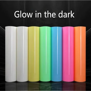 

HOHOFILM 7 colors 50cm*50cm Glow in the Dark HTV Heat Transfer Vinyl Heat Press Vinyl Clothing Iron on Film 20''x20''