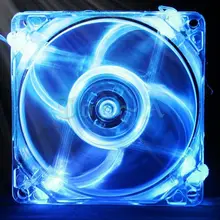 Gdstime 1 PCS 140mm Led Fan Transparent Blue Color 12V 4 Pin 140x140x 25mm 14cm PC Computer Case Cooling Cooler