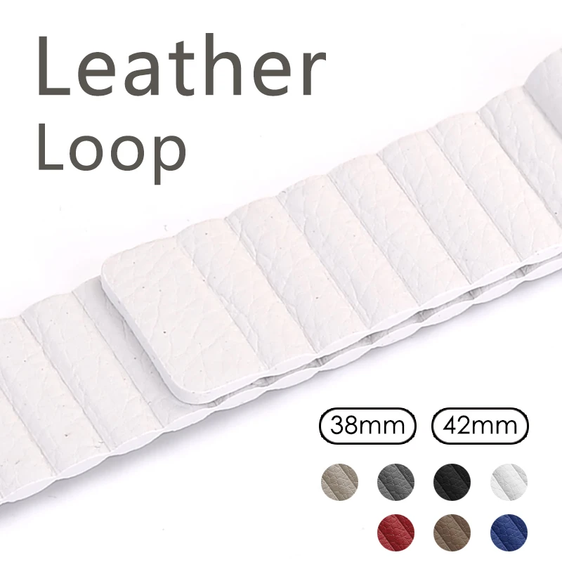 

Leather loop for apple watch series 2 3 band for iwatch comfortable feel soft leather strap with magnet buckle