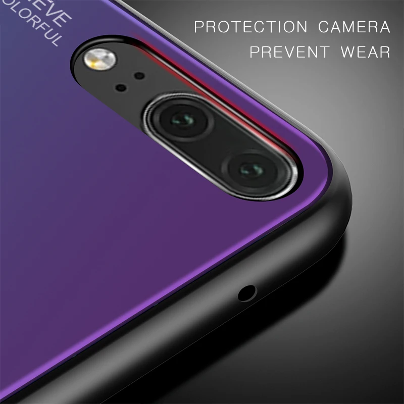 Градиентный телефонный чехол для huawei Y5 Y9 Y6 Y7 рro рrime P30 P20 Pro Lite красочные Стекло крышка чехол для Honor 8S 8A 8X 10i 20i