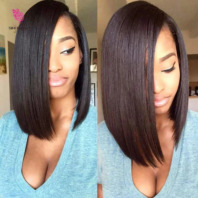 Virgin Human Hair U Part Bob Wig 1x3inch Left Side Part 14 