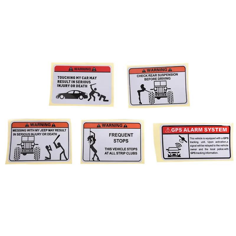 

Funny Car Window Sticker Decals Warning GPS ALARM SYSTEM Tracking Anti Theft