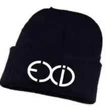 Kpop exid логотип печать мужские и женские шапочки для зимы k-pop exid черная шапка для женщин gorro