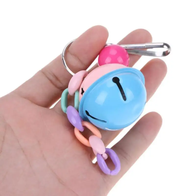 Colorful Parrot Swing Bird Cage Toy font b Pet b font Hanging Double color Bell Ball
