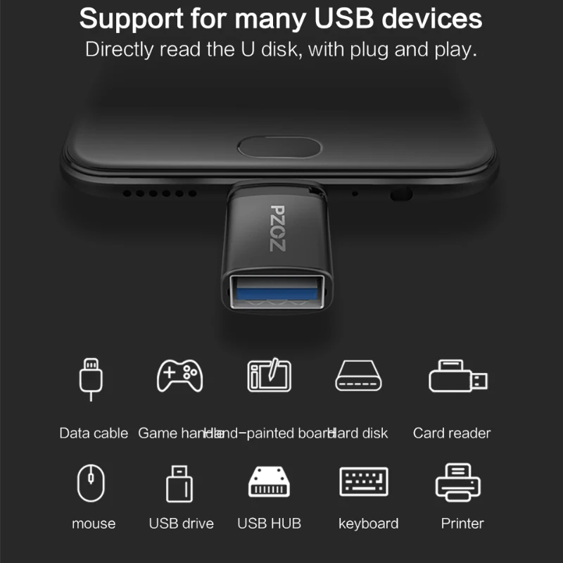 PZOZ OTG type C к usb c 3,0 к Micro для iphone Macbook Google xiaomi phone Tablet зарядный кабель для передачи данных type-c usb otg адаптер