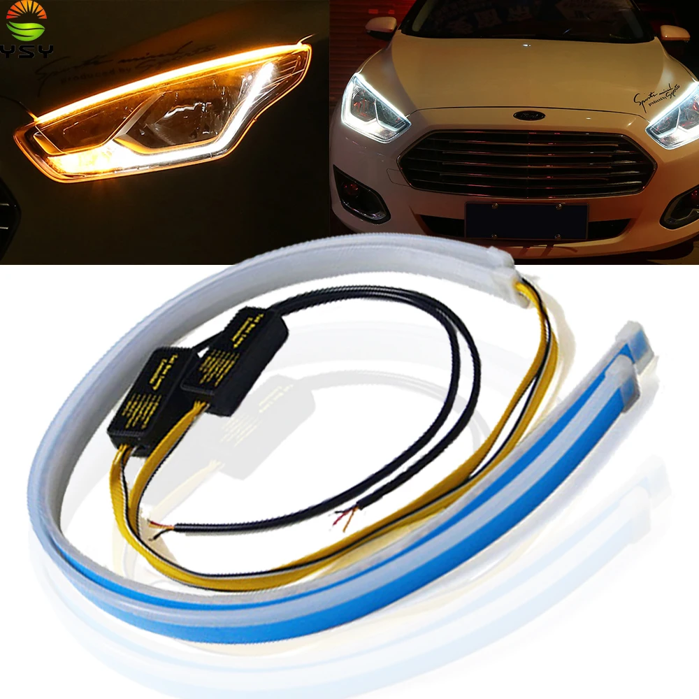 YSY 2 шт ультратонкие автомобили DRL светодиодный дневные ходовые огни белый
