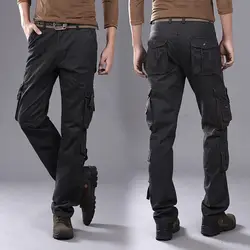 2018 брюки карго мужские повседневные свободные армейские военные длинные брюки мужские, весенне-осенние мешковатые мульти-карманы