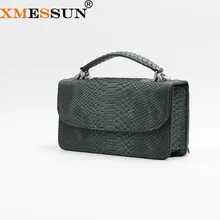 XMESSUN Роскошные Ручные Сумки из натуральной кожи питона, сумка через плечо из змеиной кожи, дизайнерская сумка-клатч на цепочке, сумка через плечо