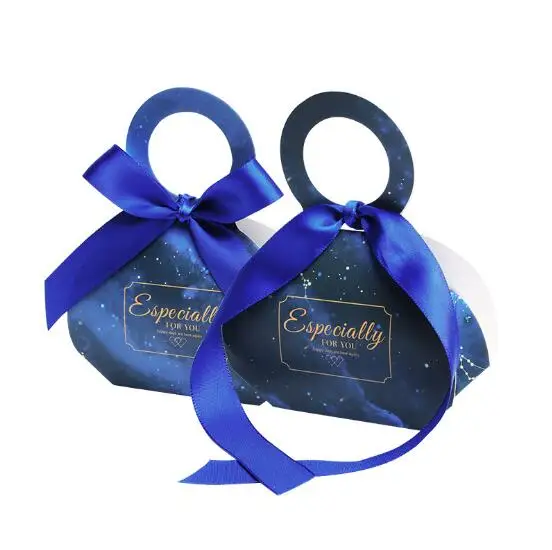 100 X Королевский синий звездное небо Стиль Свадебные сувениры Конфеты Коробки аксессуары для вечеринки подарок коробка из под конфеты коробка для шоколадных конфет сумочка коробка
