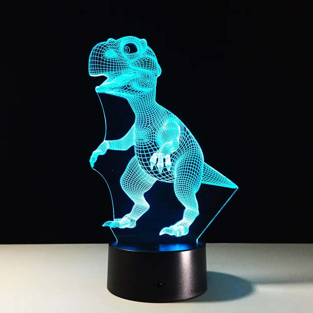 Новинка динозавр 3D ночной Светильник Красочный USB светодиодный Настольный