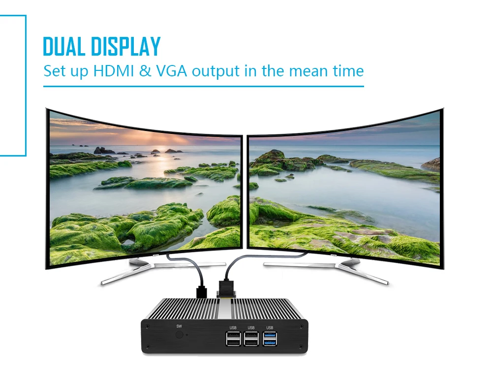 Дешевый безвентиляторный мини ПК оконные рамы PC Celeron N2807 Dual HDMI 7 Мини компьютер Wi Fi USB mimipc Офисные программы для компьютера