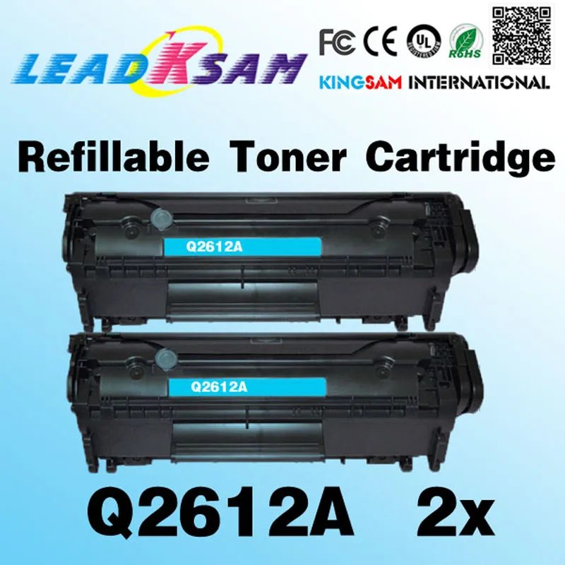 2x refillable toner cartridge compatible for hp 2612a 2612 1020/3020 M1005 M1319 printer-in 