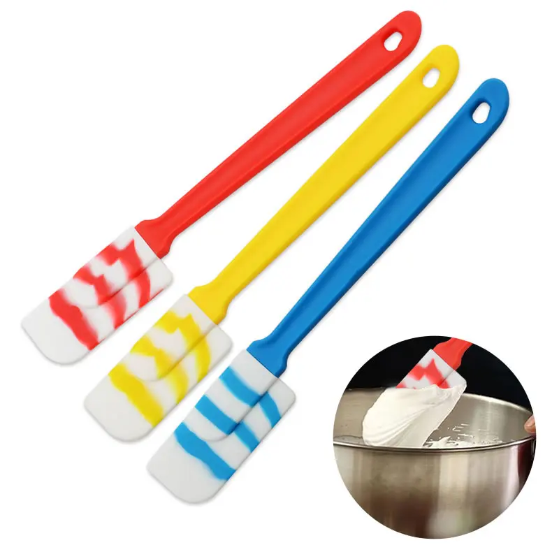 

Colorful Silicone Scraper Cream Butter Cake DIY Scraping Brush Spatula Non Stick Brush Mixer Heat Resistant Scraper Baking Tool