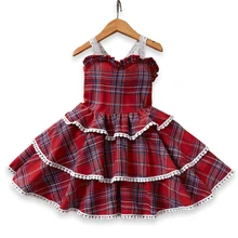 Летняя Пасхальная Одежда для маленьких девочек вечерние платья на свадьбу костюм принцессы Детские платья для девочек, платье в клетку на день рождения
