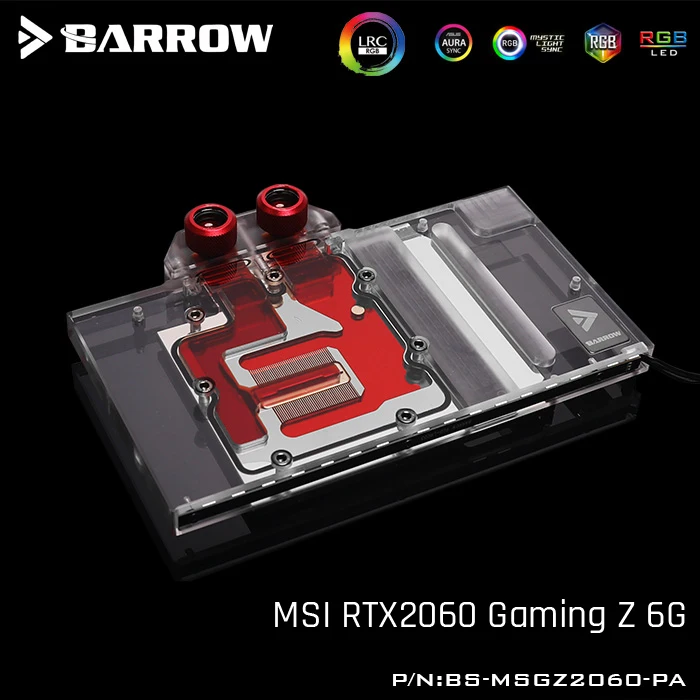 Барроу BS MSGZ2060 PA полное покрытие видеокарты водяного охлаждения блоков для MSI RTX2060