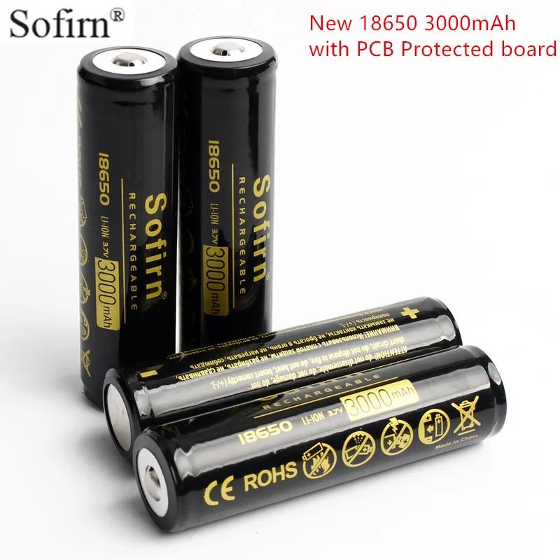 Sofirn 18650 3000mah 3,7 V литий-ионная аккумуляторная батарея 18650 с защищенной печатной платой ячейка для светодиодный фонарик электронная сигарета