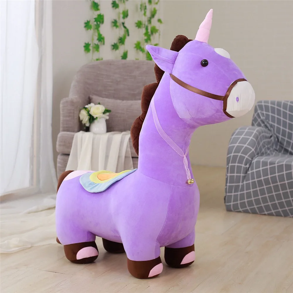 Fancytrader Soft Anime Unicorn Plush Sofa Toy Big 120cm Stuffed Cartoon Ride on Horse Doll Chair Could Load 50kg on the Back 15