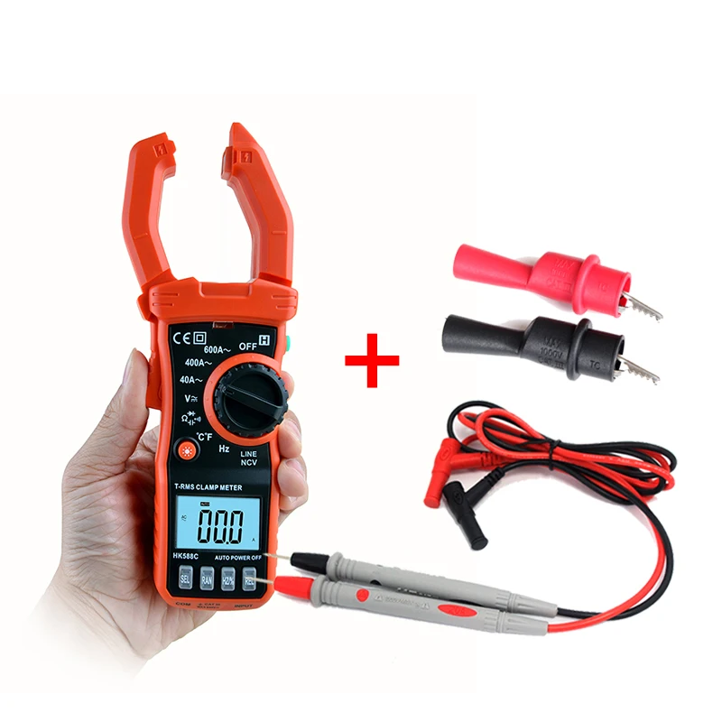 

Auto Range Digital Current Clamp Meter diagnostic-tool 600A DC/AC Multimeter Volt Amp Ohm HZ Temp Capacitance Tester NCV Test