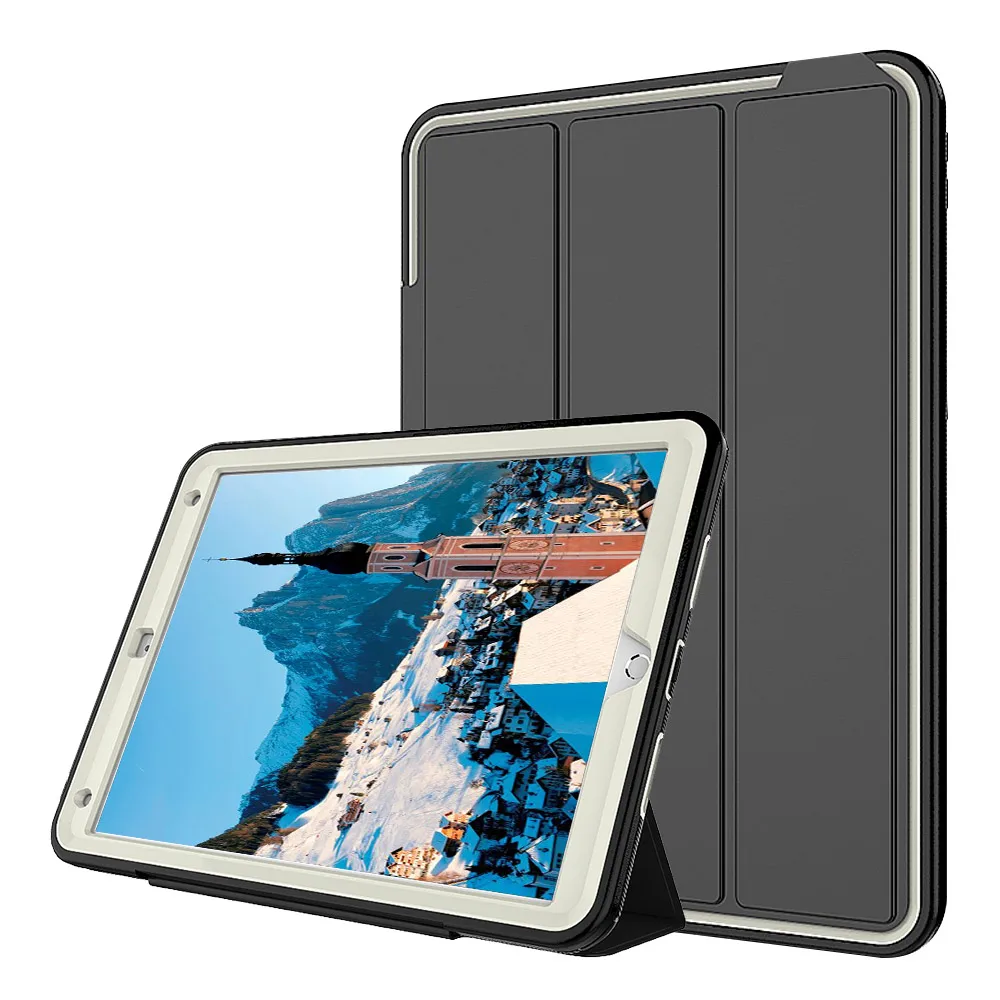 Трехслойный умный чехол для iPad Pro 2017 противоударный сверхпрочный ПК + ТПУ ПУ