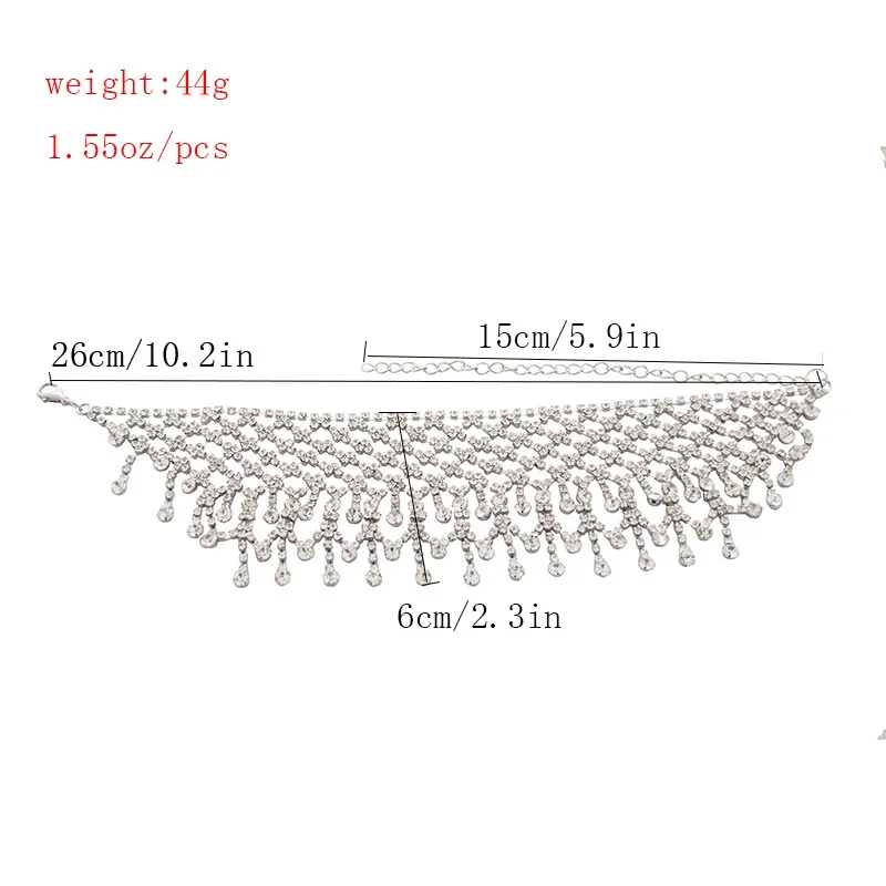 Женское Ожерелье-чокер с множеством кристаллов, длинное ожерелье на свадьбу, вечеринку, выпускной, Рождество, сексуальные золотые стразы