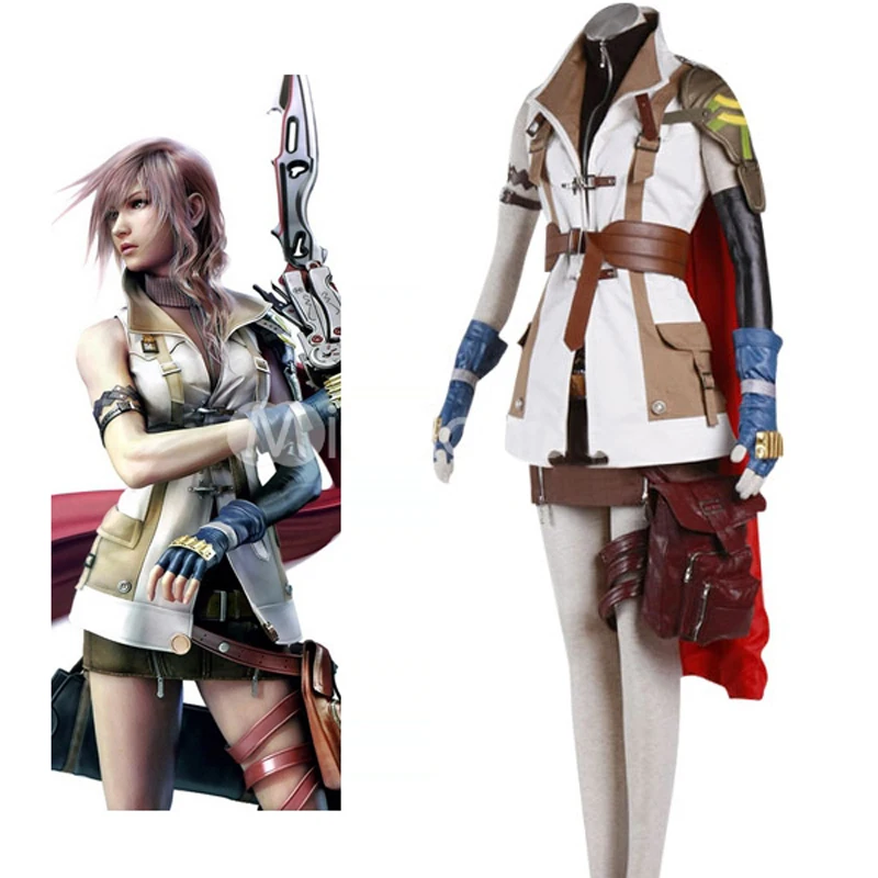 High Quality Final Fantasy XIII Lightning Cosplay Unifrom Suit Women
