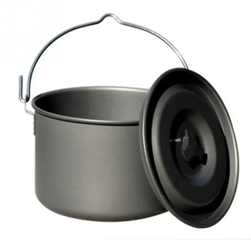

Outdoor Camping Pot Aluminum Alloy Large Hanging Pots For 5-8 Person Picnic Cookware Tableware