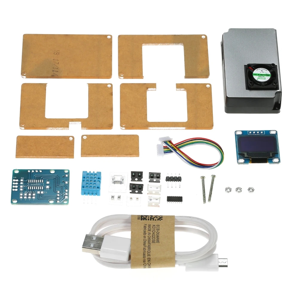 Детектор газа автомобильный монитор качества воздуха DIY PM2.5 детектор окружающей среды комплект монитор качества воздуха с прозрачный чехол