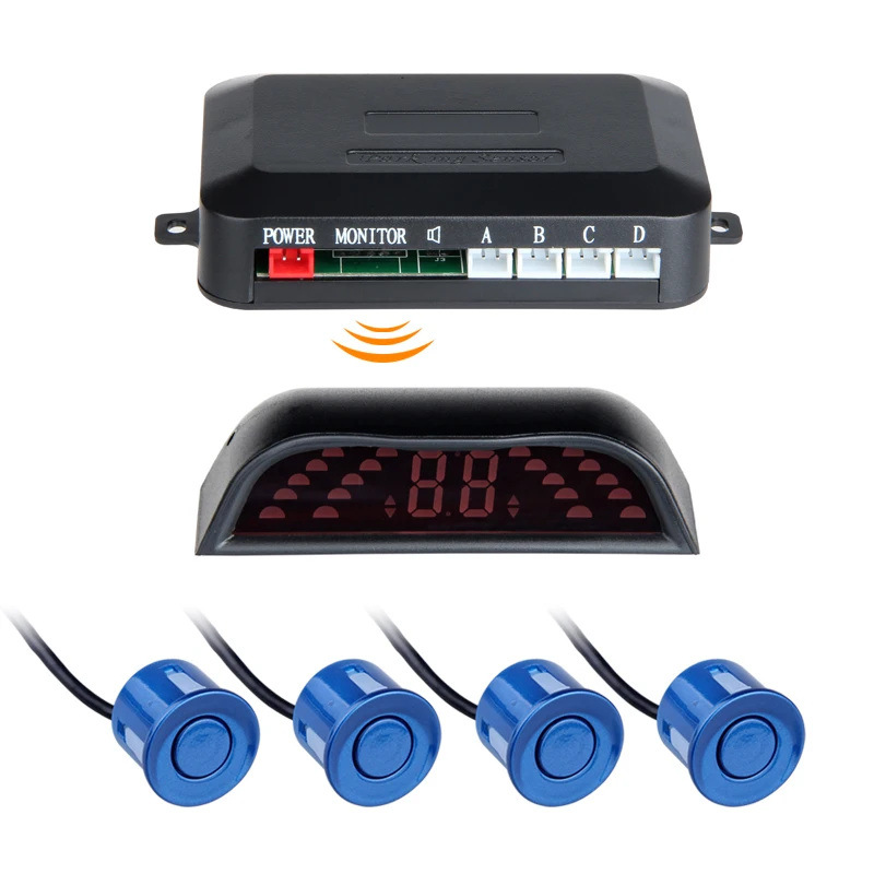 

Car Led Parktronic Display Parking Sensor 4 Sensors Reverse Assistance Radar Monitor Parking System wirless car parking sensors