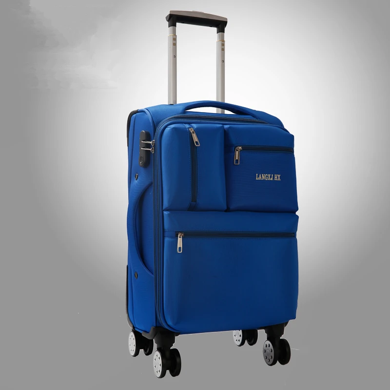 Большая емкость коммерческого тележки для багажа на Универсальный колеса, Оксфорд шелковая colth багаж сумки, 24 дюймов чемодан