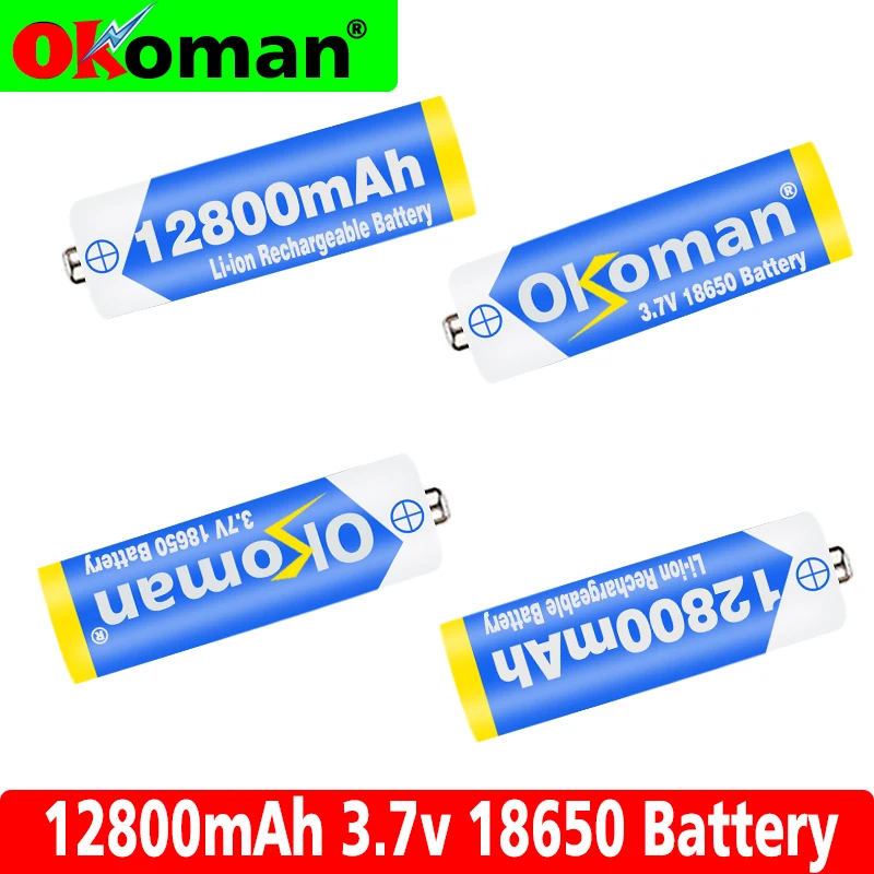 18650 Battery Rechargeable 3.7V 12800mAh Capacity Li-ion For Flashlight Torch | Электроника