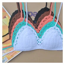 Кроше ручной работы хлопок бикини Купальники, Женский сексуальный купальник бюстгальтер Топ