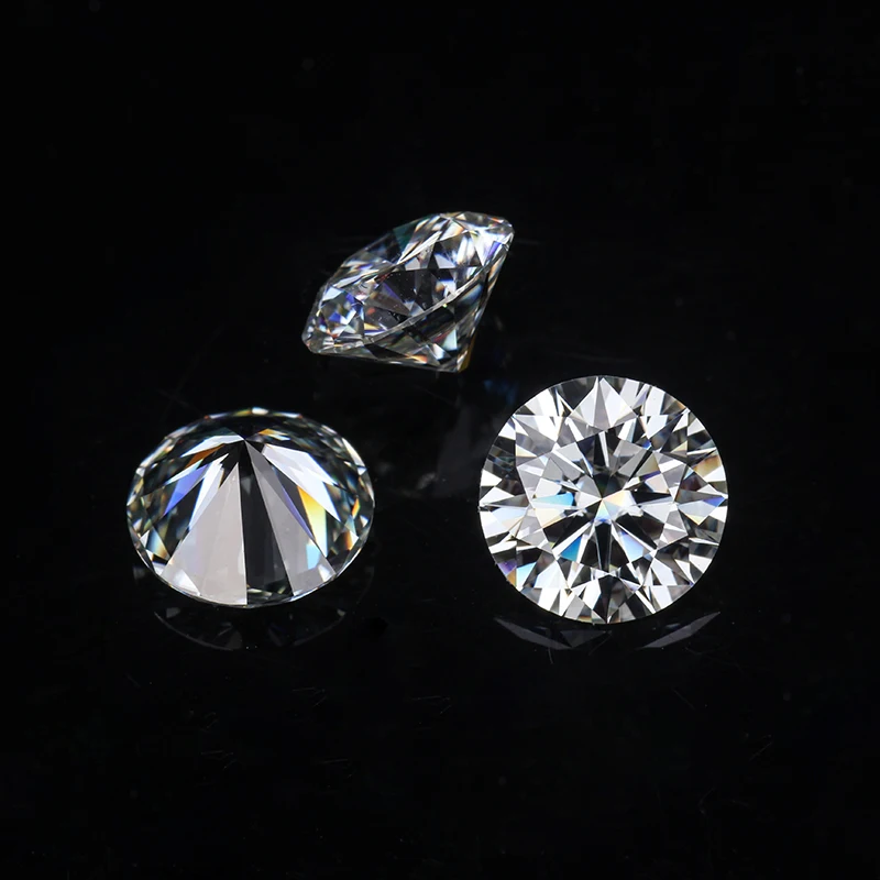 Круглый Блестящий резной 3ct 9 мм IJ цветной лабораторный созданный моисанит