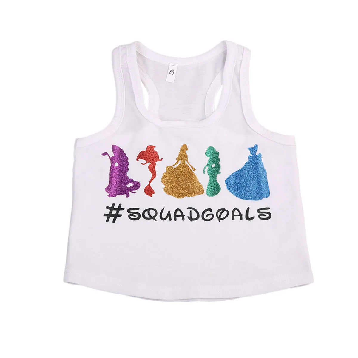 

2017 Summer Kids Girls Glowing Mermaid Printing Vest Baby Children Tube Beach Clothes Crop Vest