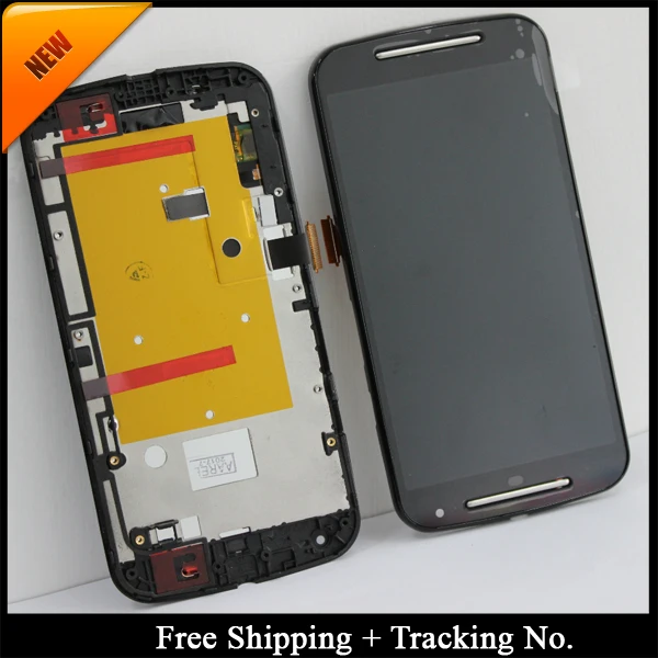 

Free Shipping Tracking No. 100% tested For Moto G2 LCD XT1063 Display LCD Screen Touch Digitizer Assembly with frame