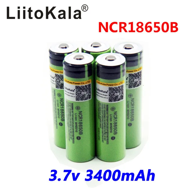 

5 PCS LiitoKala Original 3.7 V Batteries For NCR 18650B 3400 3400 mAh Battery Rechargeable Battery for Flashlight (SEM