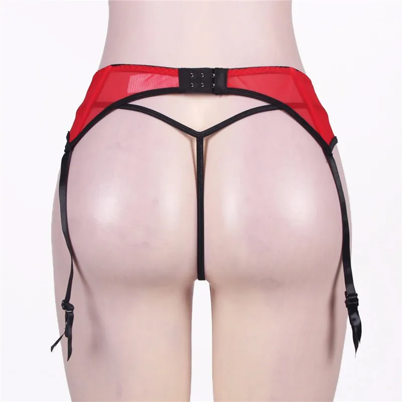 PW5123 Transparent Plus Size Garter Belt Crotchless Sexy Panties Underwear Women Erotic Lace Briefs Garter Belt For Stockings