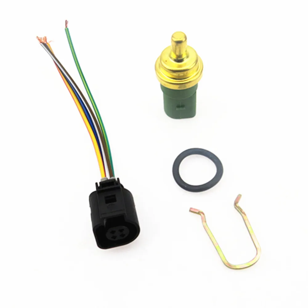 SCJYRXS Car Engine Coolant Water Temperature Sensor + Plug For Golf