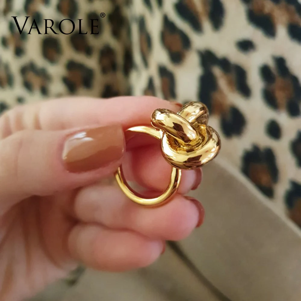 Новинка, модное кольцо VAROLE, бесконечное Узловое кольцо, дизайнерское, золотого цвета, кольца миди для женщин, кольцо, ювелирное изделие, Anel Feminino