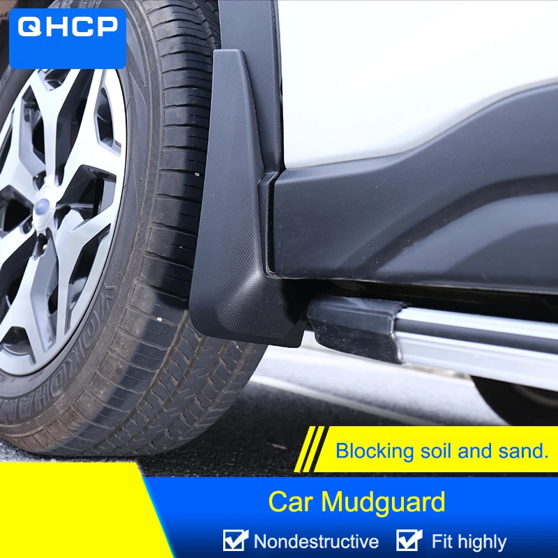 

QHCP Car Fender Front Rear Splash Guards Mud Flap Mudguards Mudflap Protector 4Pcs/Set ABS For Subaru Forester 19-22 Accessories
