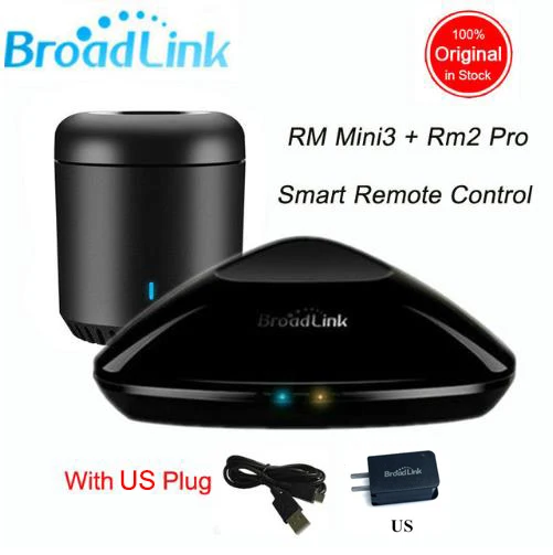 Новейший Broadlink RM PRO+ RM33 RM Mini3 SC1 WiFi+ IR+ RF переключатель умный дом универсальный интеллектуальный пульт дистанционного управления работа с Alexa - Комплект: Mini3 and US PRO