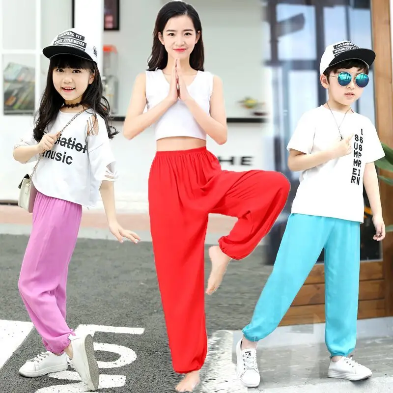 

2019 Kids Autumn Clothes Girls Trousers Children Pants for Boys Harem Pants Solid Colors Dance Pants