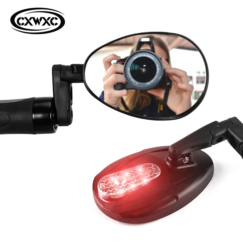 

Bicycle Rear View Mirror Convex Glass Bike Mirror Handlebar Mount Bicycle Mirror Bar Ends Back Mirror For Bicycle Accessories